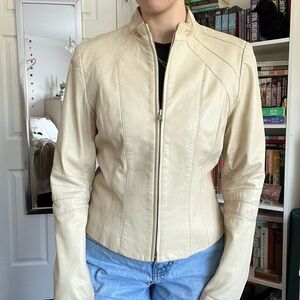 Danier beige leather jacket